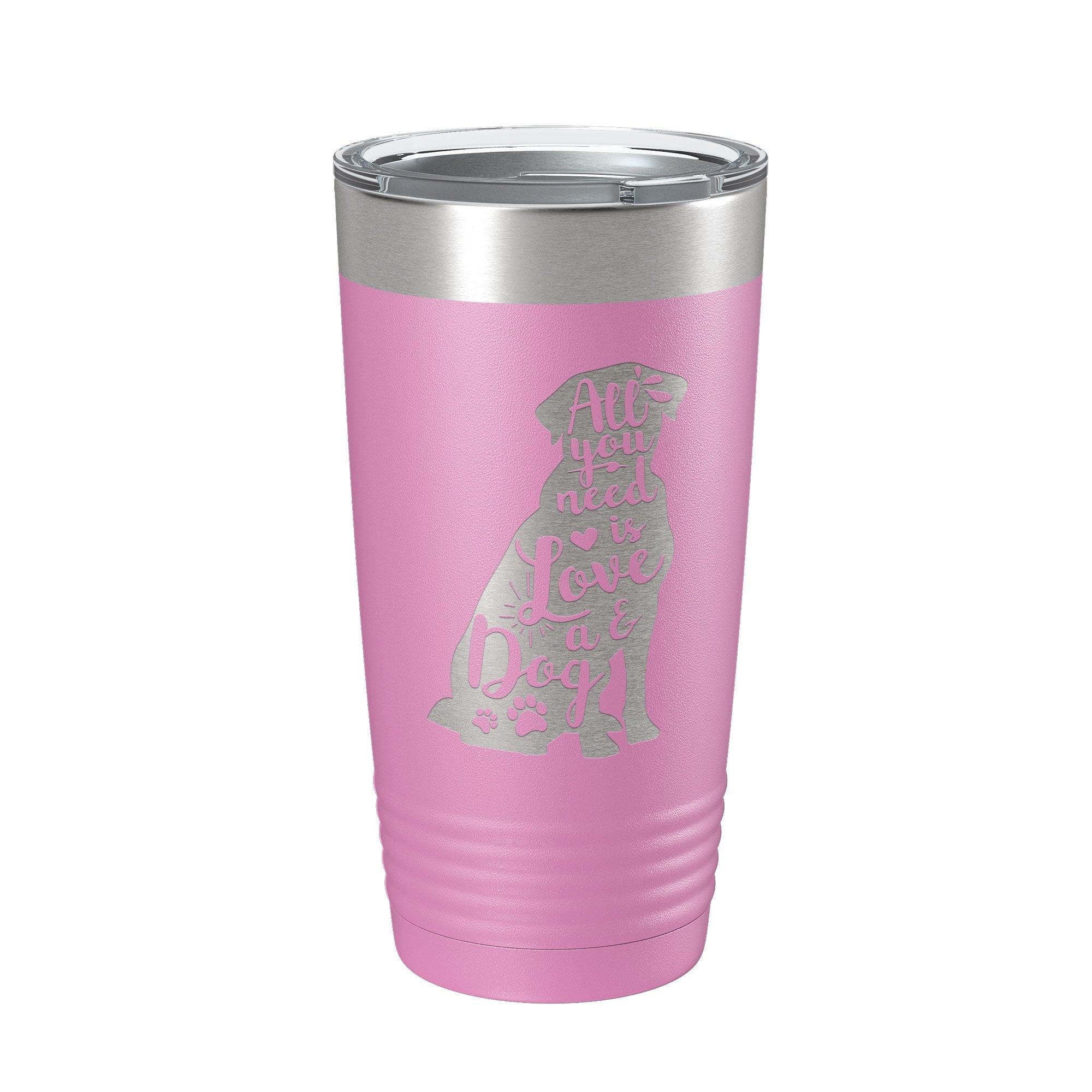Love and a Dog Tumbler Dog Lover Travel Mug All You Need is Love Insulated Laser Engraved Coffee Cup Pet Owner Gift 20 oz