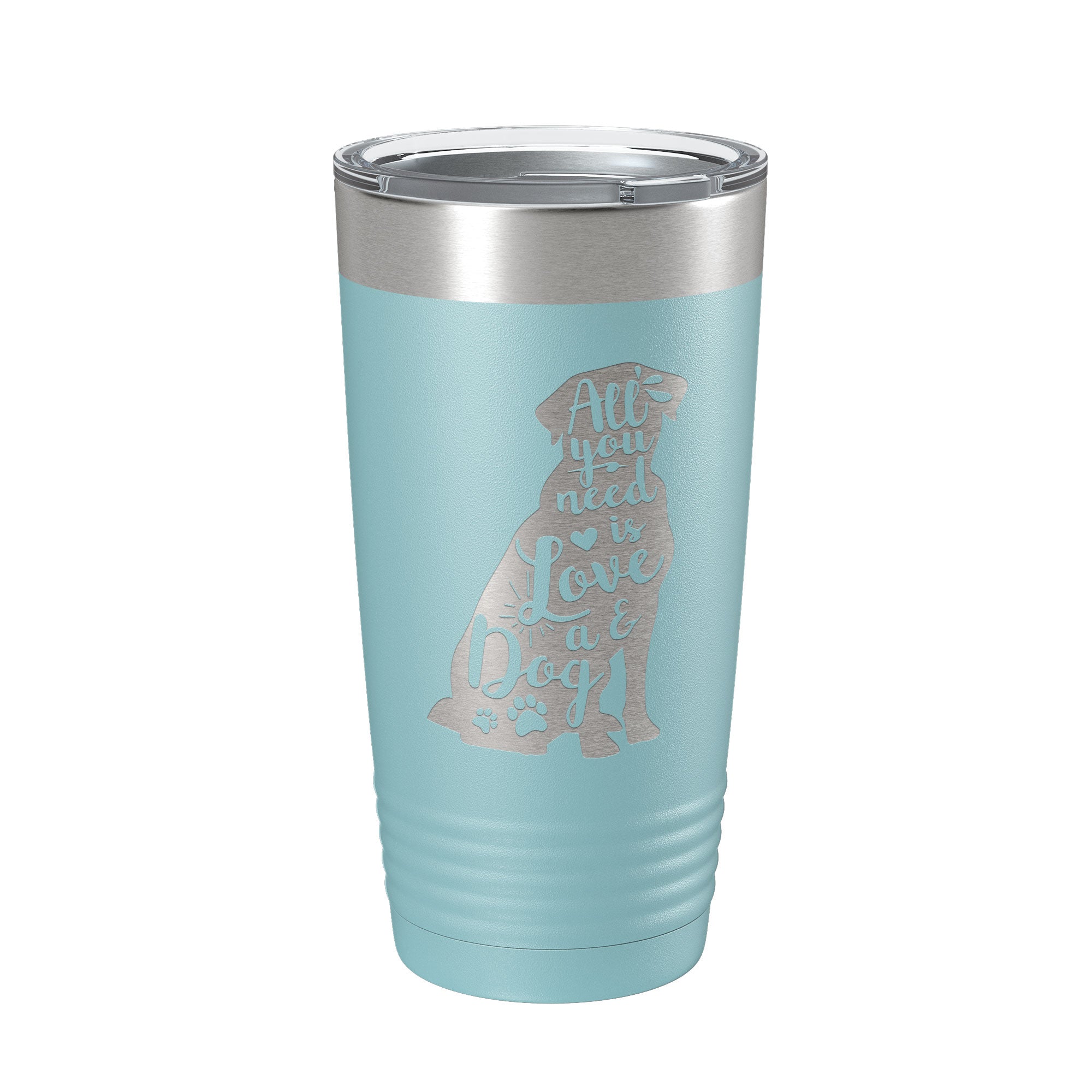Love and a Dog Tumbler Dog Lover Travel Mug All You Need is Love Insulated Laser Engraved Coffee Cup Pet Owner Gift 20 oz