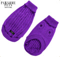 DOG AND CAT CABLE KNIT SWEATER - PURPLE
