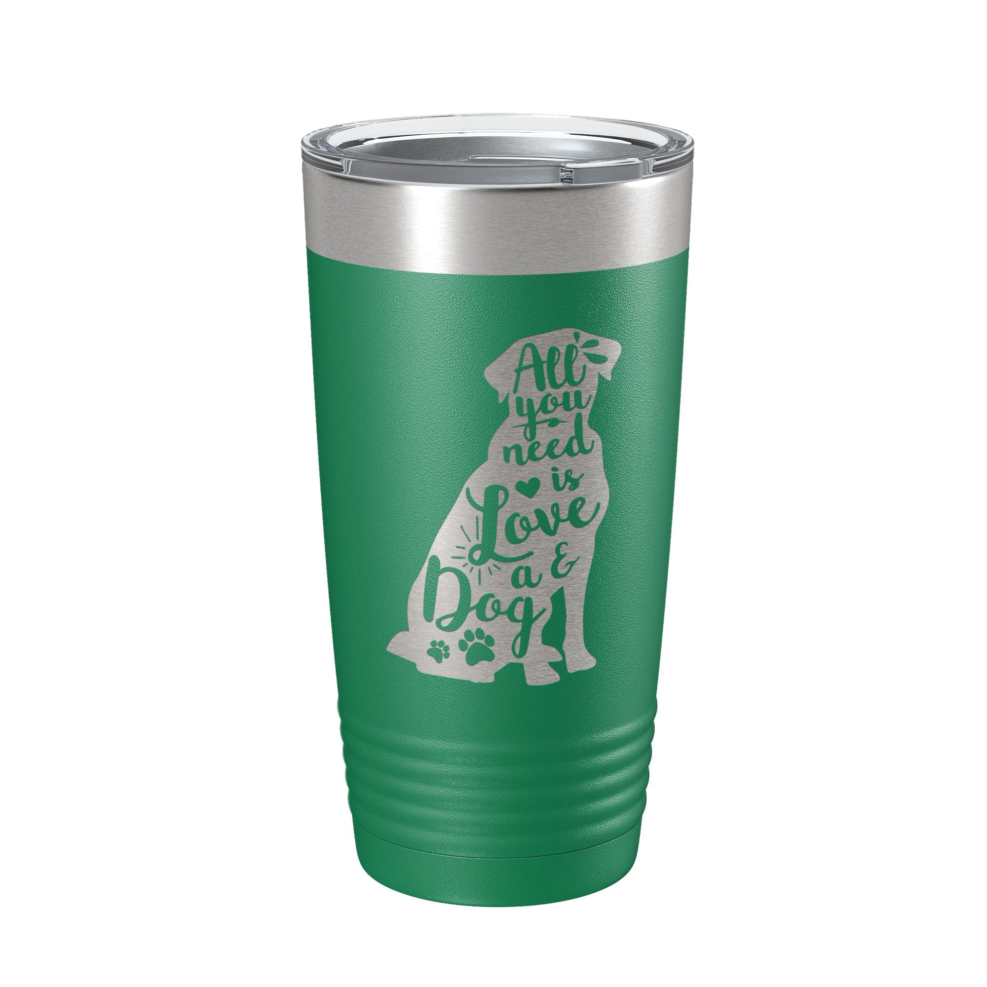 Love and a Dog Tumbler Dog Lover Travel Mug All You Need is Love Insulated Laser Engraved Coffee Cup Pet Owner Gift 20 oz