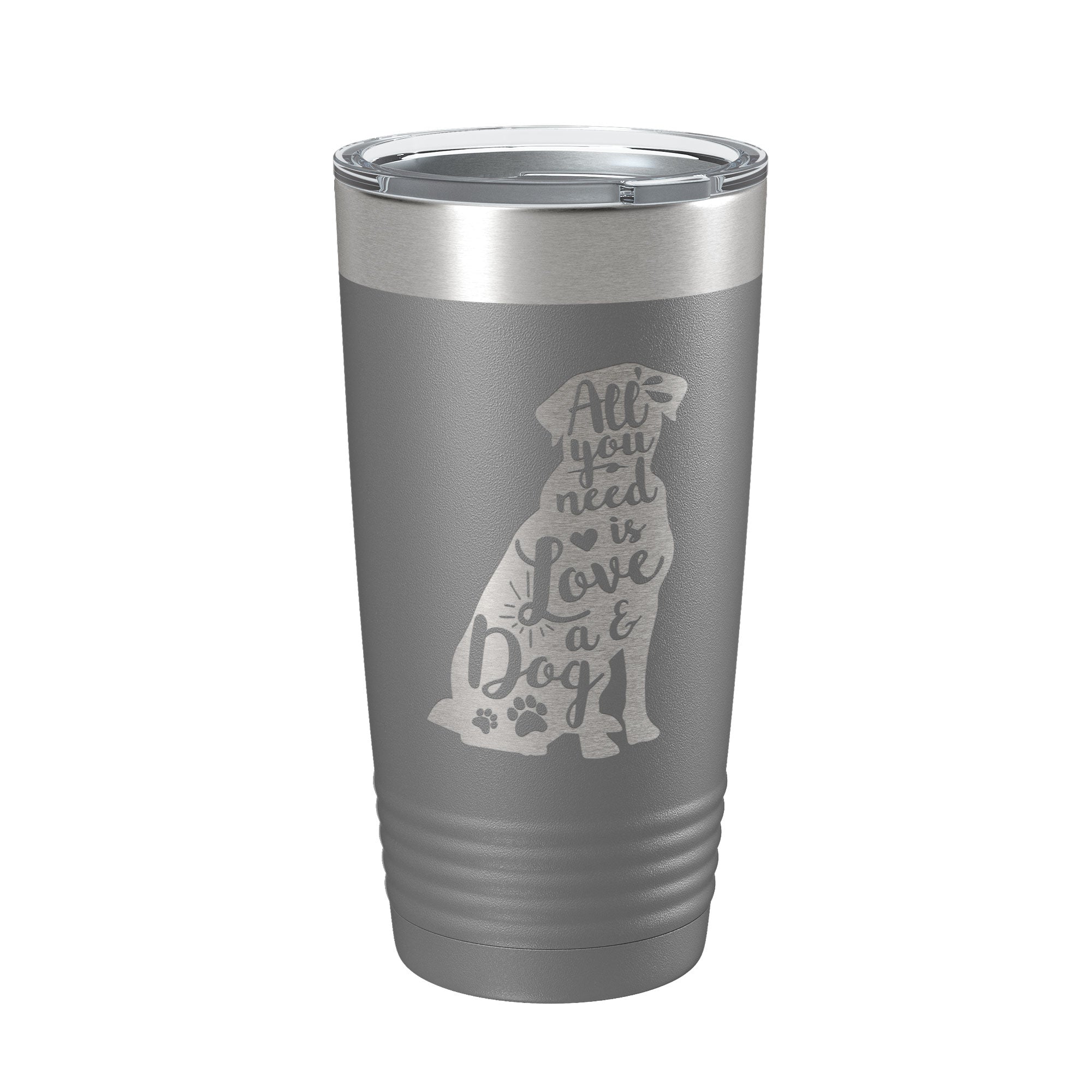 Love and a Dog Tumbler Dog Lover Travel Mug All You Need is Love Insulated Laser Engraved Coffee Cup Pet Owner Gift 20 oz